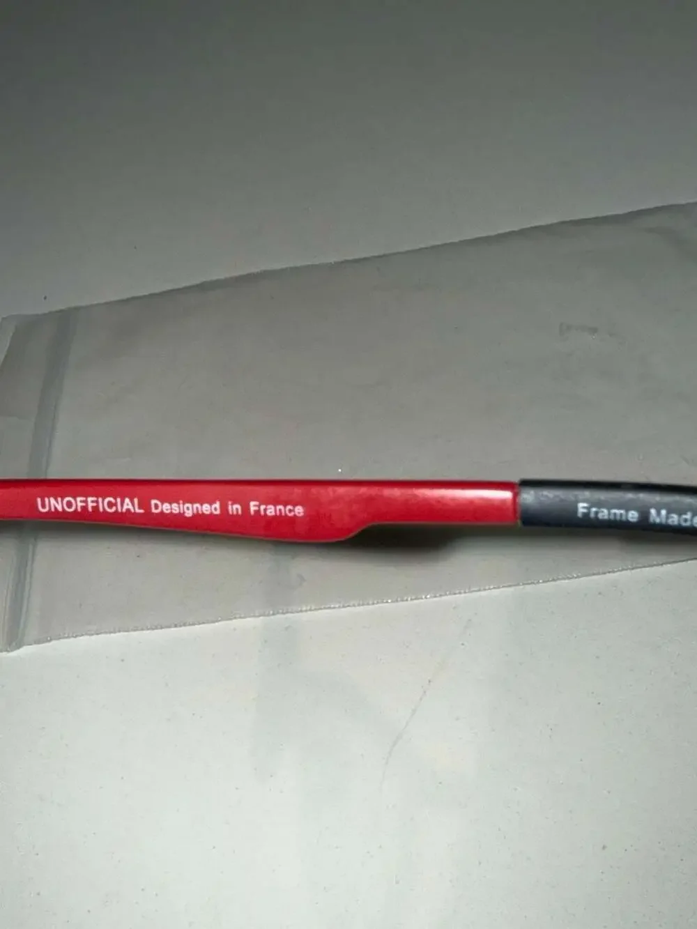 Unofficial UNOF0145 BP00 Black Red Oval Eyeglasses Frames